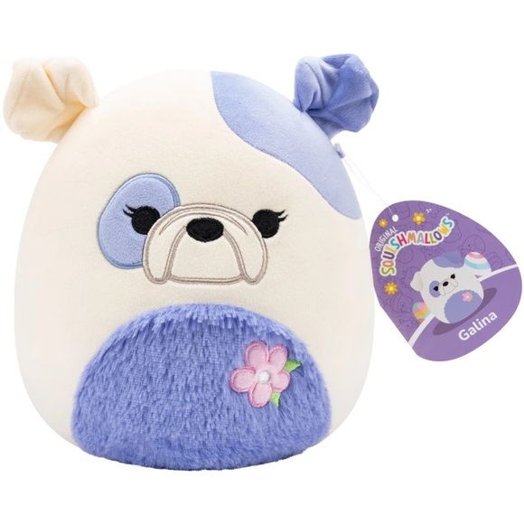 Nwt 5" Galina The Cream and Periwinkle Bulldog Squishmallow Easter - Picture 1 of 6